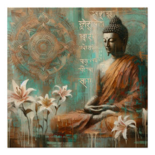PÔSTER PINTURA DE ÓLEO BUDDHA #7