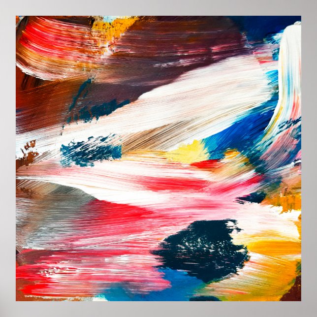 Poster Pintura de óleo desenhada à mão. fundo de abstrato (Frente)