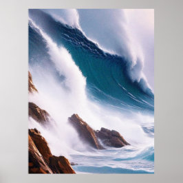 Poster Pintura de Ondas Maiestosas no Oceano