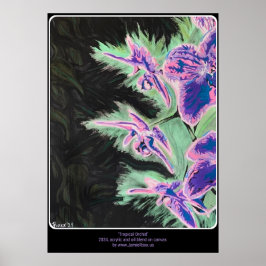 Poster Pintura de 'Orquídea Tropical' em um
