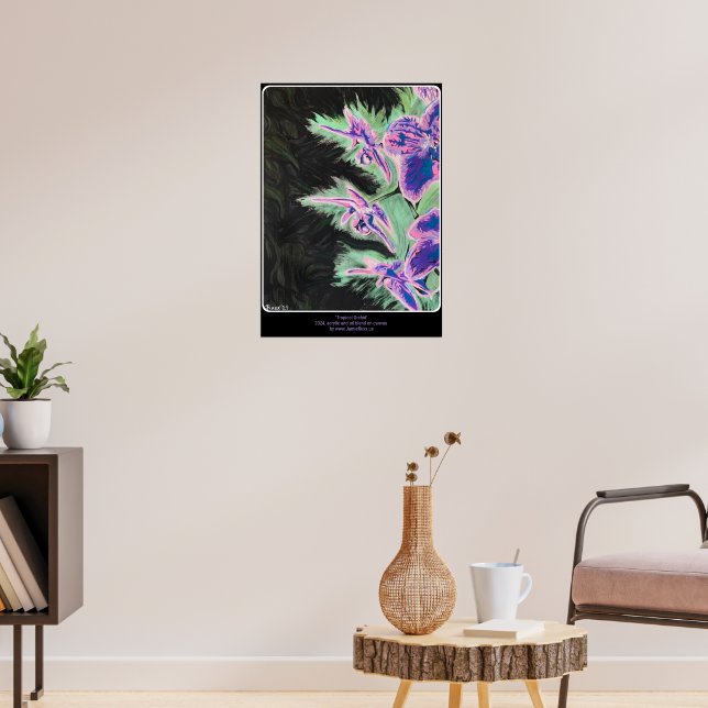 Poster Pintura de 'Orquídea Tropical' em uma  (Sala de Estar 3)
