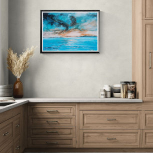 Pôster Pintura de Paisagem ao Nascer do Sol