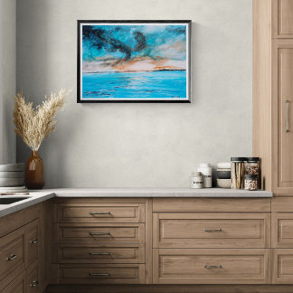 Pôster Pintura de Paisagem ao Nascer do Sol