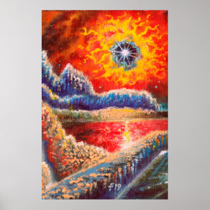 Poster Pintura de Paisagem do SciFi