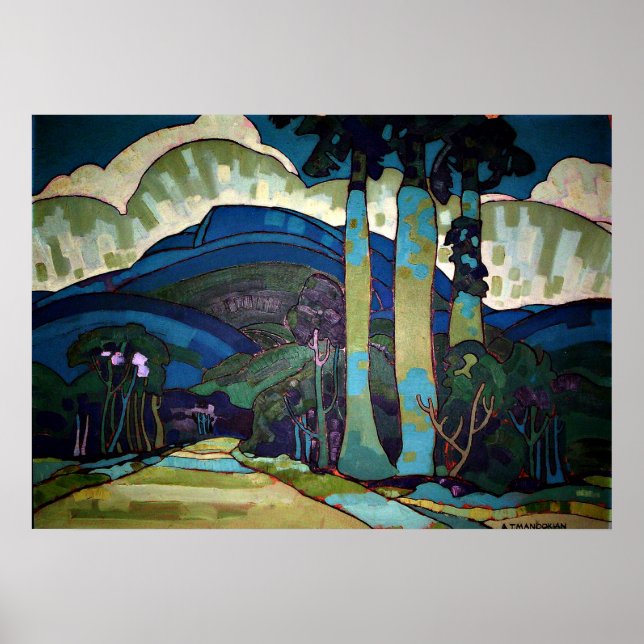 Pôster pintura de paisagem havaiana (Frente)