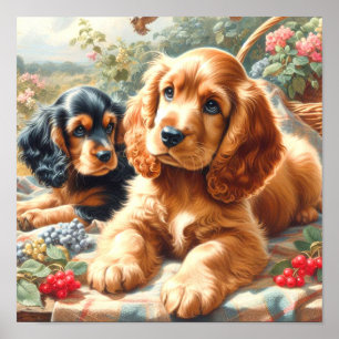 Poster Pintura de Panela de Cocker