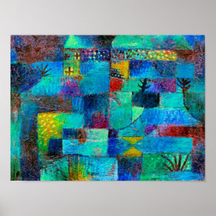 Poster Pintura de Paul Klee, Jardim Terraced