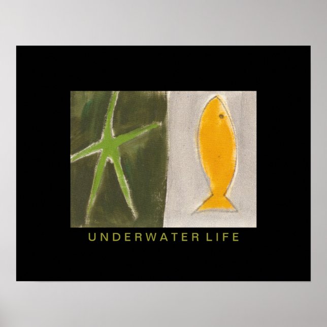 Poster pintura de peixes decorados para paredes (Frente)