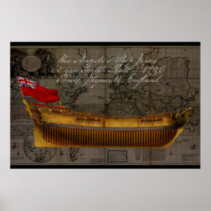 Poster Pintura de Perfil do Navio Jersey