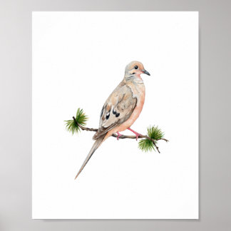 Poster Pintura de Pombo em Aquarela