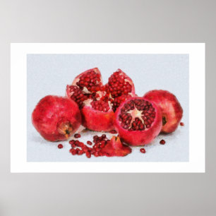 Poster Pintura de Pomegranatos com vida estática