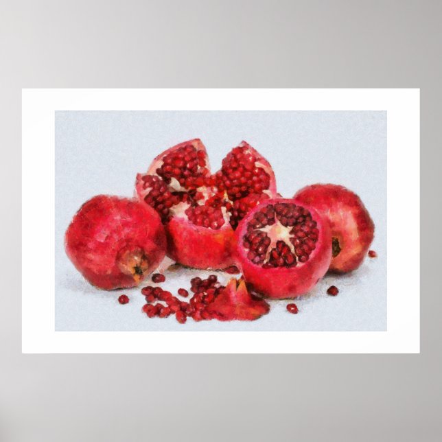 Poster Pintura de Pomegranatos com vida estática (Frente)