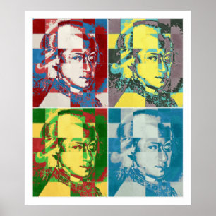 Pôster Pintura de pop Wolfgang Amadeus Mozart