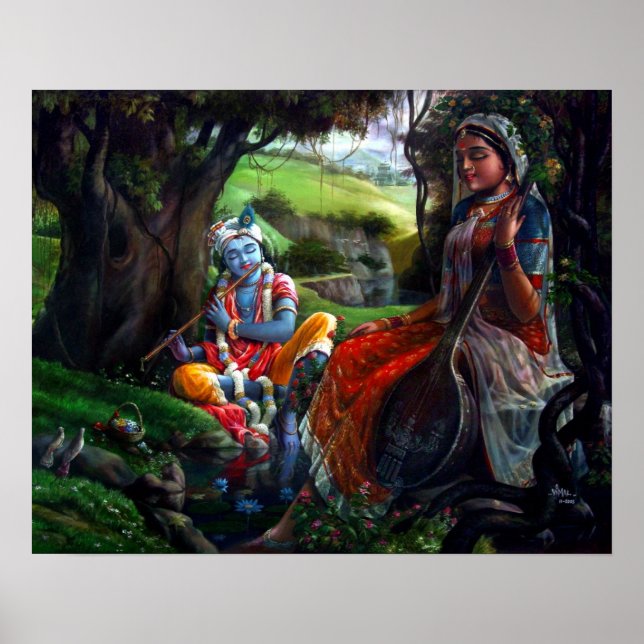 Pôster Pintura de Radha Krishna (mitologia indiana) (Frente)