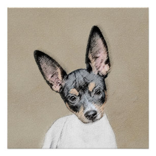 Pôster Pintura de Rat Terrier - Arte de Cachorro Original