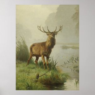 Poster pintura de Red Deer
