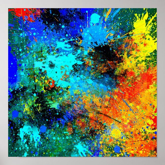 Poster Pintura de respingo abstrato (Frente)