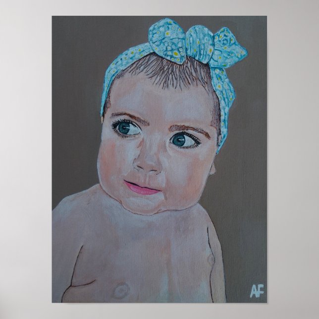 Poster Pintura de retrato de bebê por Alfred Fox (Frente)