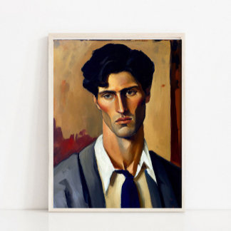 Poster Pintura de Retrato de Homem, Arte de Parede Modern