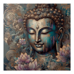 PÔSTER PINTURA DE ROSTO BUDDHA #10