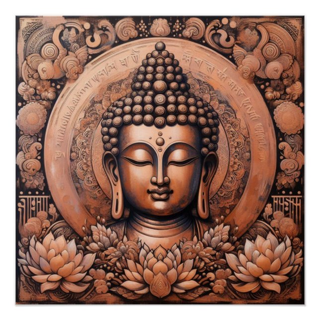 PÔSTER PINTURA DE ROSTO BUDDHA #11 (Frente)
