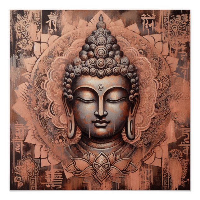 PÔSTER PINTURA DE ROSTO BUDDHA #12 (Frente)