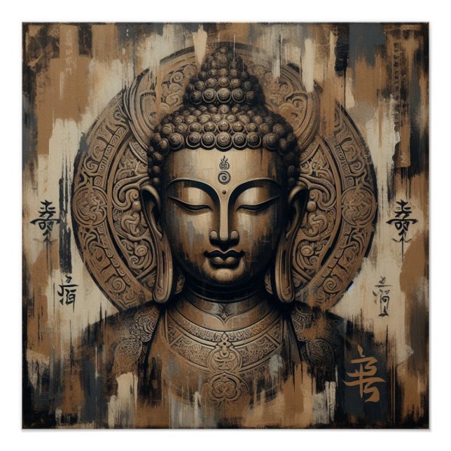 PÔSTER PINTURA DE ROSTO BUDDHA Nº 2 POSTER (Frente)