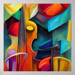 Poster Pintura de Sinfonia abstrato de Violino, Imprimíve
