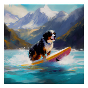 Pôster Pintura de Surf na Praia da Montanha de Berna