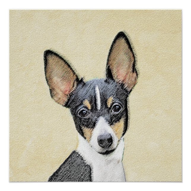 Pôster Pintura de Toy Fox Terrier - Arte de Cachorro Orig (Frente)