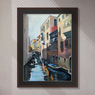 Poster Pintura de um canal de Veneza, Itália