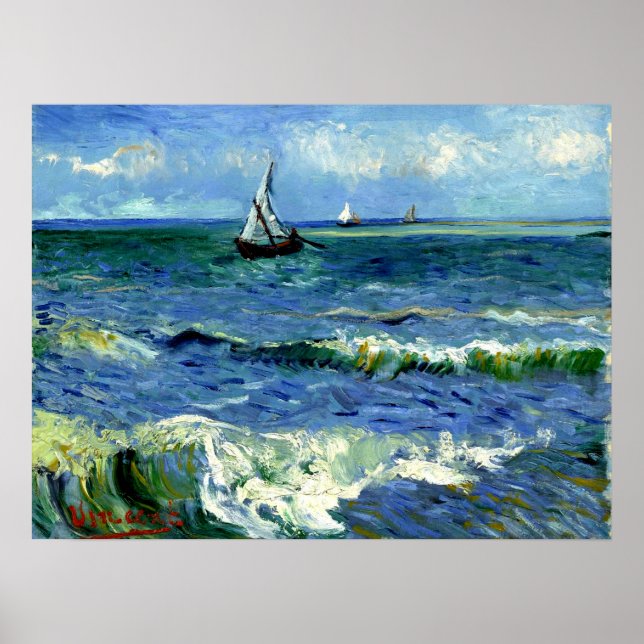 Poster pintura de Van Gogh, paisagem, (Frente)