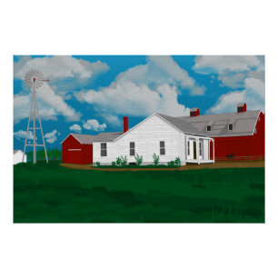 Pôster Pintura de Velha Fazenda em Michigan