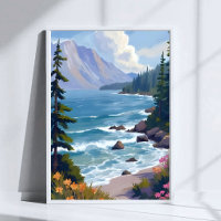 Pintura de viagem em aquarela Lake Tahoe Tide