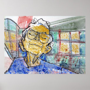 Poster Pintura Descansando Seus Olhos / Artista Larry Ler