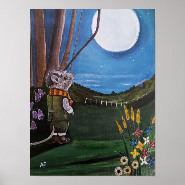 Poster Pintura Desejando Sob a Lua de Alfred Fox (Frente)