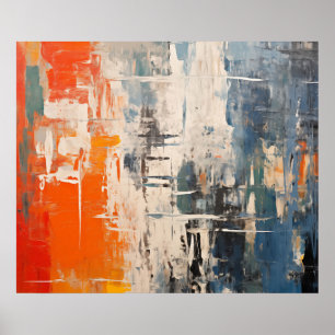 Poster Pintura Digital Abstrata Encruzilhada Cromática