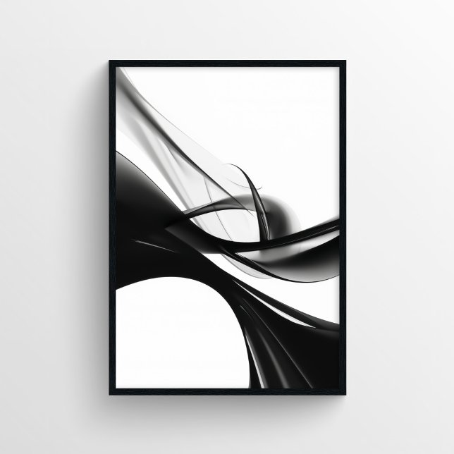 Poster Pintura digital branca e preto elegante (Criador carregado)