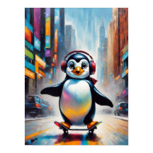 Pintura digital pinguim Legal