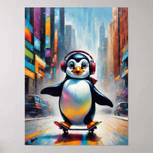 Poster Pintura digital pinguim Legal