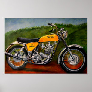 Pôster pintura do amarelo do velomotor do comando do