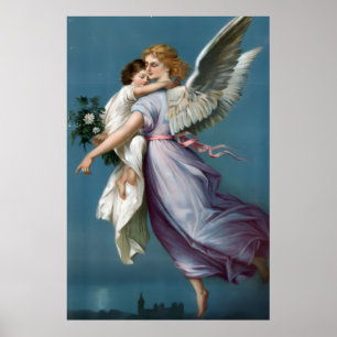 Poster Pintura do Anjo da Guarda Belo