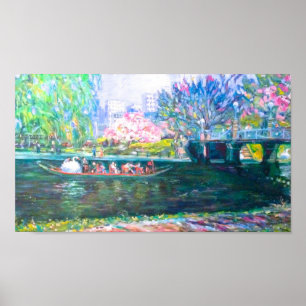 Poster Pintura do barco da cisne de Boston