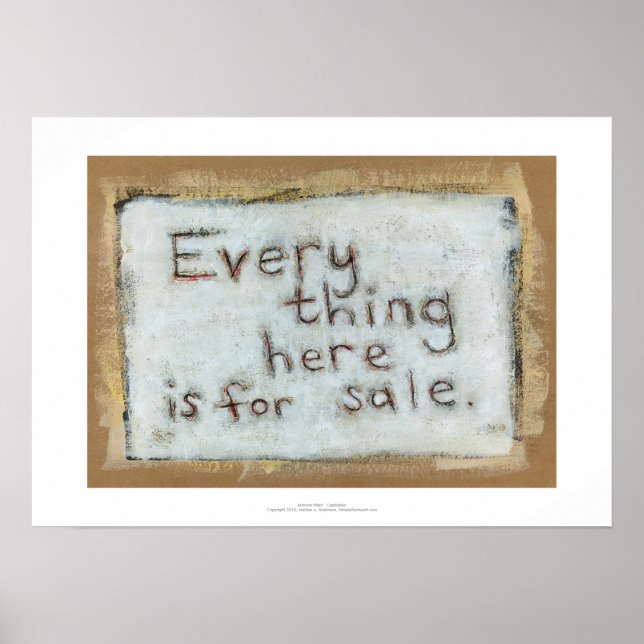 Pôster Pintura do capitalismo de arte moderna primitiva e (Frente)