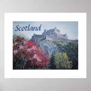 Poster Pintura do Castelo de Edinburgh Scotland por Pola.