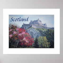 Poster Pintura do Castelo de Edinburgh Scotland por Pola.