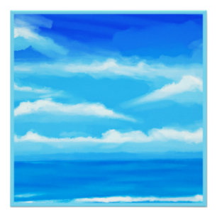 Pôster Pintura do céu azul majestoso