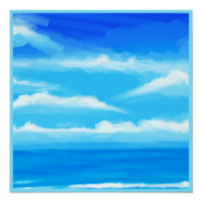 Pôster Pintura do céu azul majestoso (Frente)