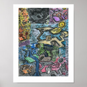 Pôster Pintura do Dungeon da falha do Dungeon