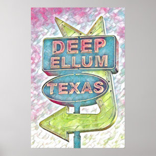 Poster Pintura do Ellum Profundo, Dallas Texas